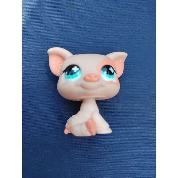 Littlest Pet Shop LPS #622 Pig 2006 Pet Pairs Pink Peach Turquoise Aqua Eyes - Picture 1 of 7